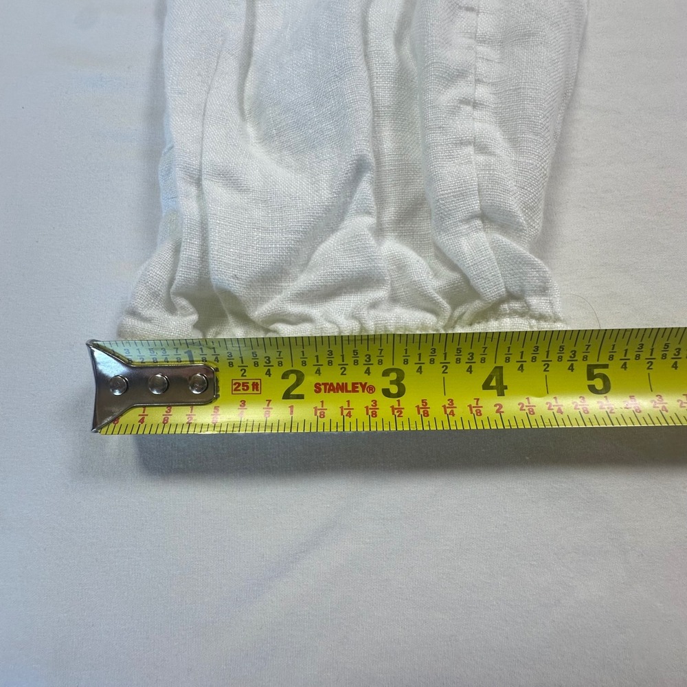 Athleta White Linen Blend Jogger Pants Drawstring Waist Elastic Cuffs Casual 4 - Picture 8 of 13
